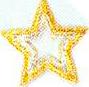 JKM Small Gold/Silver Star with Open Center Applique (Iron On)